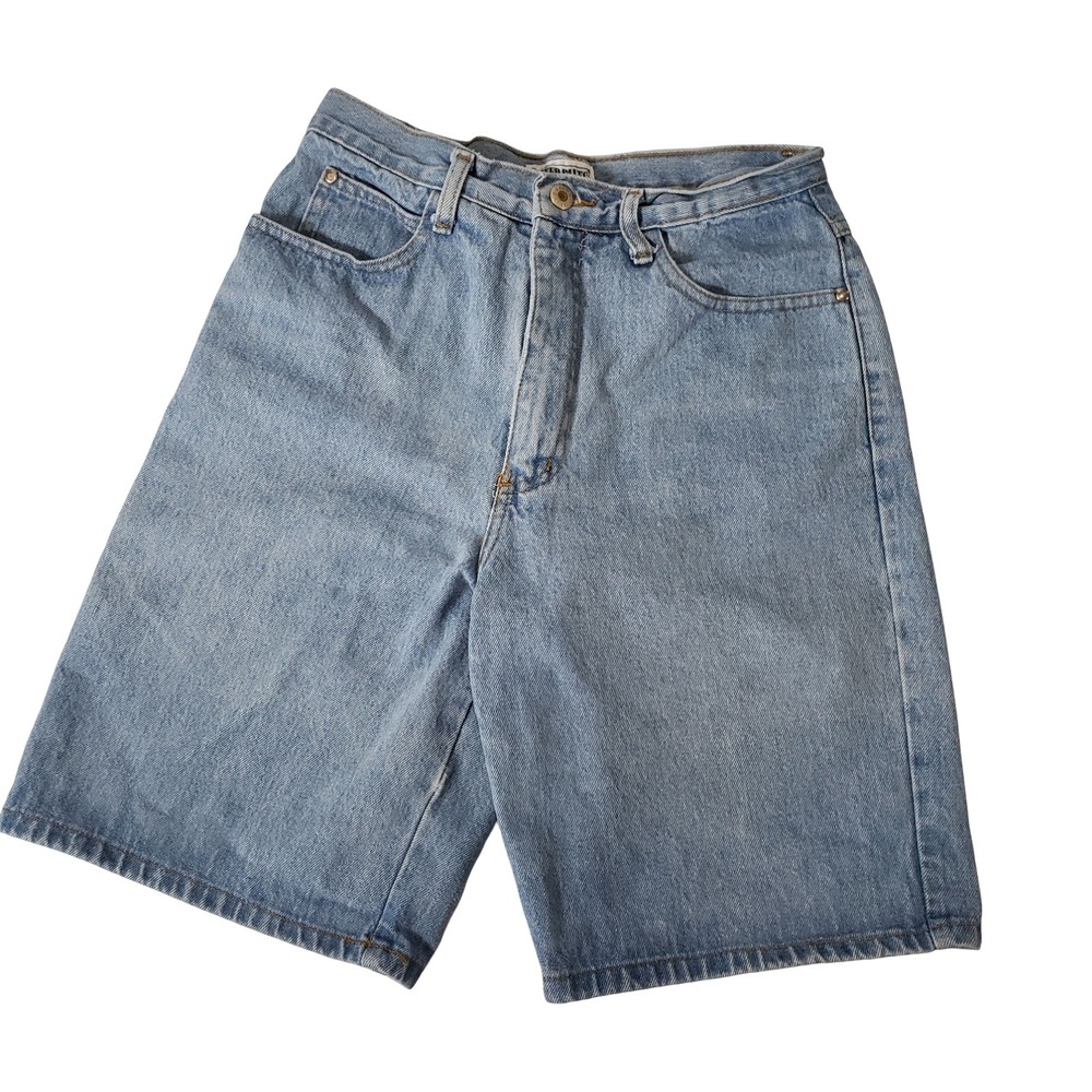 Mixed Blues Vintage 90s High Rise Denim Bermuda Shorts Light Wash Size 9 USA